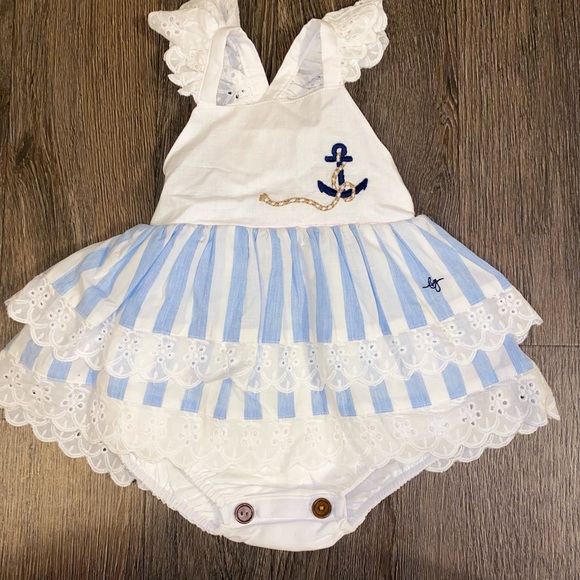 Love and Grow 12 months Anchors Aweigh Skirted Romper NWT - Picture 9 of 9